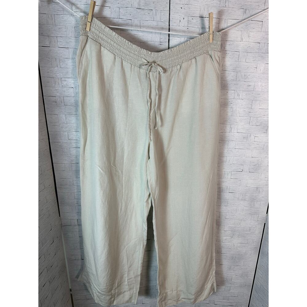 Lane Bryant Women's Pants drawstring wide leg pockets coastal grandma plus size